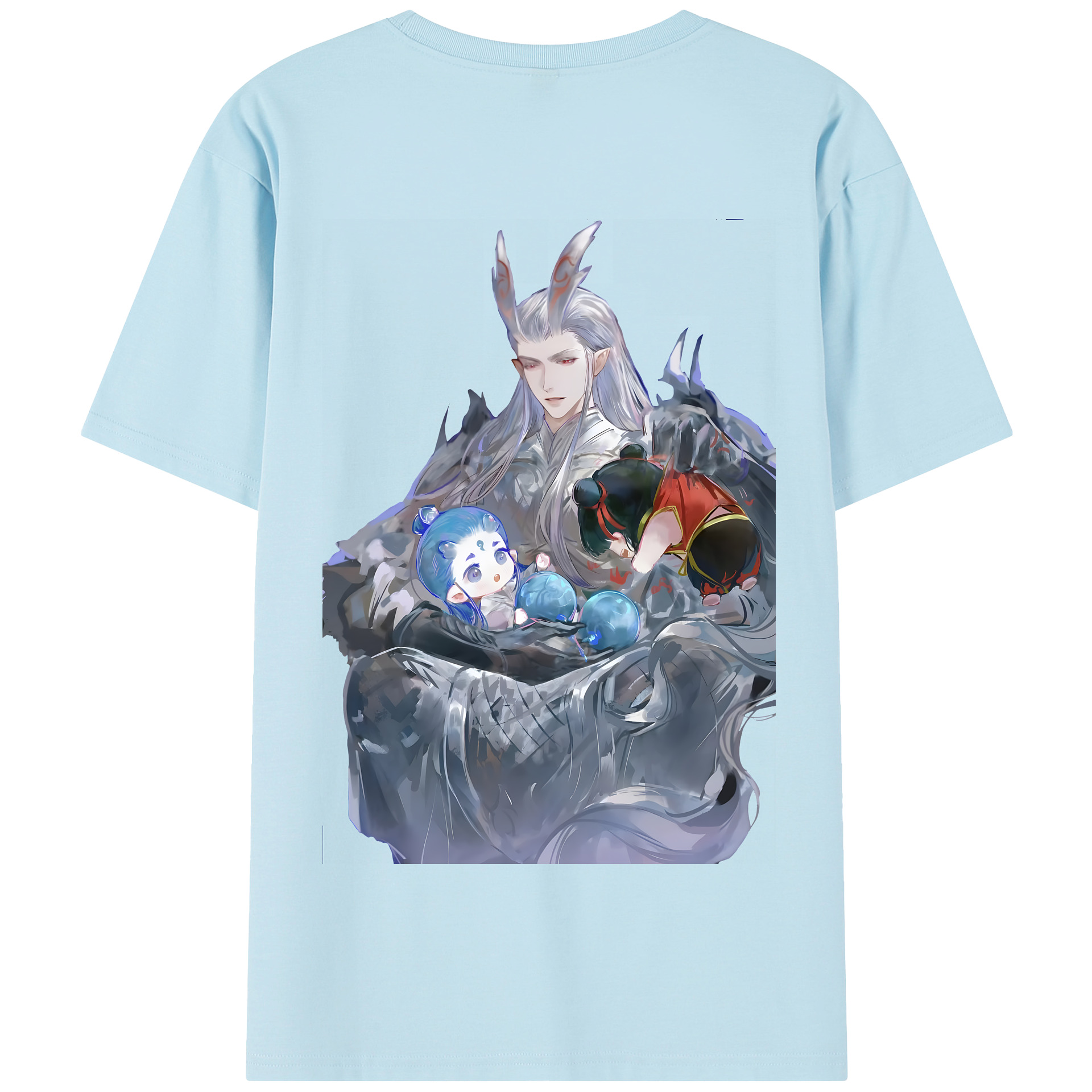 （画像用） Ne Zha 2 ナタ 魔童の大暴れ 綿100％半袖Tシャツ（背面プリント）